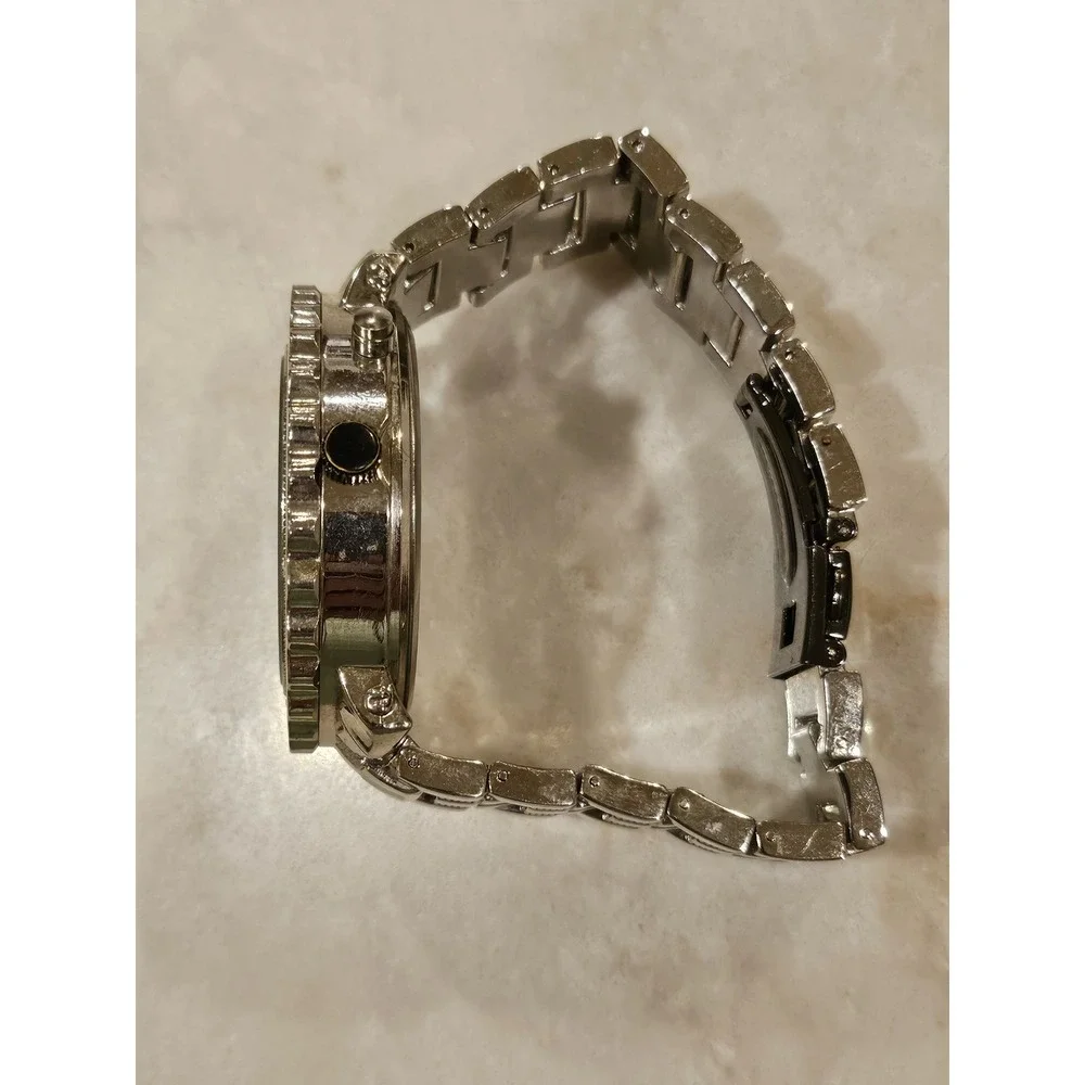 Ice King Quartz Watch Silver Tone Stainless Steel Checkered‎ Dial Mens